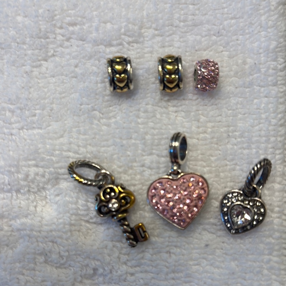 Brighton Gold and Pink Charm Bracelet Set